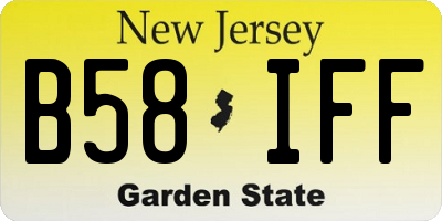NJ license plate B58IFF