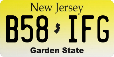 NJ license plate B58IFG