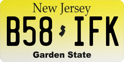 NJ license plate B58IFK