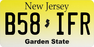 NJ license plate B58IFR