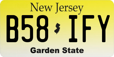 NJ license plate B58IFY