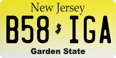 NJ license plate B58IGA