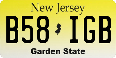 NJ license plate B58IGB