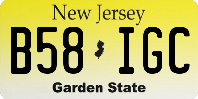 NJ license plate B58IGC
