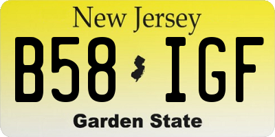 NJ license plate B58IGF