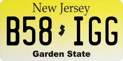 NJ license plate B58IGG