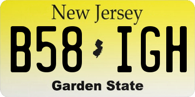 NJ license plate B58IGH