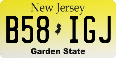 NJ license plate B58IGJ
