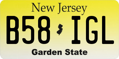 NJ license plate B58IGL