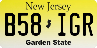 NJ license plate B58IGR