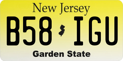 NJ license plate B58IGU