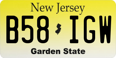 NJ license plate B58IGW
