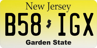 NJ license plate B58IGX