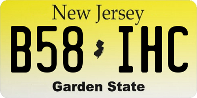 NJ license plate B58IHC