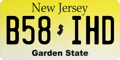 NJ license plate B58IHD