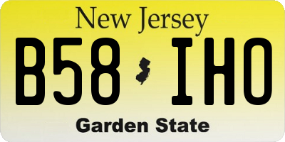 NJ license plate B58IHO