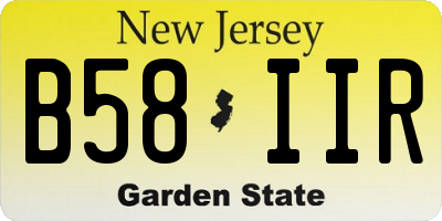 NJ license plate B58IIR