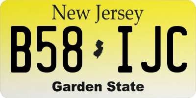 NJ license plate B58IJC