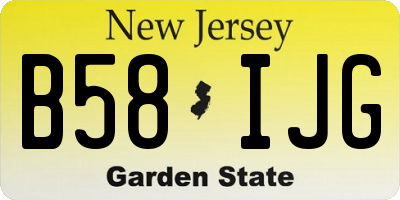 NJ license plate B58IJG