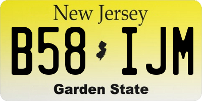 NJ license plate B58IJM