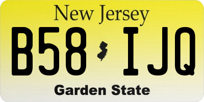 NJ license plate B58IJQ