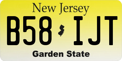 NJ license plate B58IJT