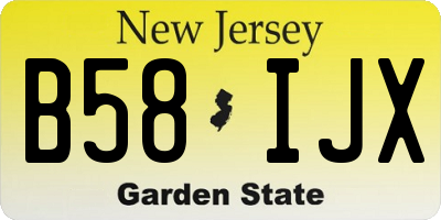 NJ license plate B58IJX