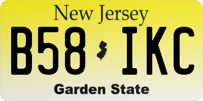 NJ license plate B58IKC