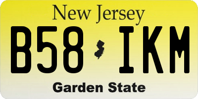 NJ license plate B58IKM