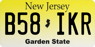 NJ license plate B58IKR