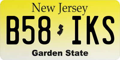 NJ license plate B58IKS