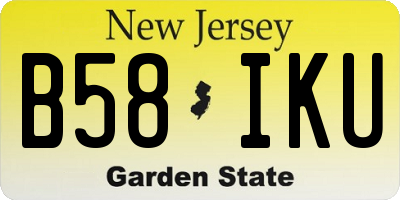 NJ license plate B58IKU