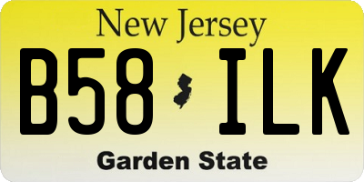 NJ license plate B58ILK