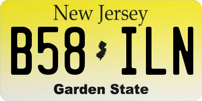NJ license plate B58ILN