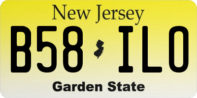 NJ license plate B58ILO