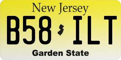 NJ license plate B58ILT