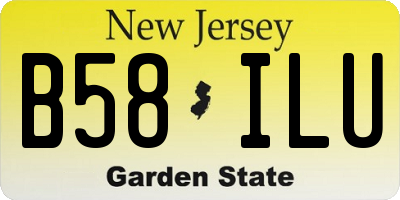 NJ license plate B58ILU