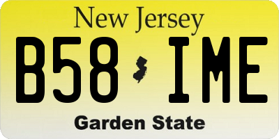 NJ license plate B58IME