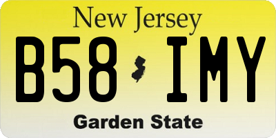 NJ license plate B58IMY