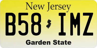 NJ license plate B58IMZ
