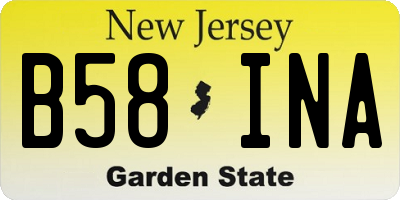 NJ license plate B58INA