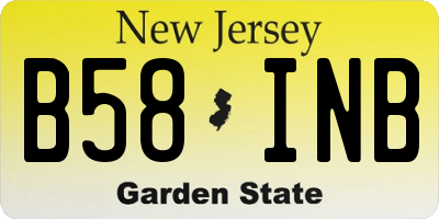 NJ license plate B58INB