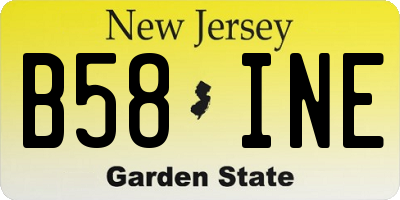 NJ license plate B58INE