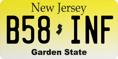 NJ license plate B58INF
