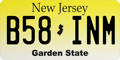 NJ license plate B58INM