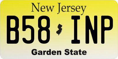 NJ license plate B58INP