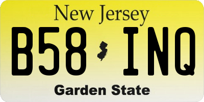 NJ license plate B58INQ