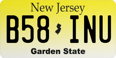 NJ license plate B58INU