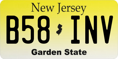 NJ license plate B58INV