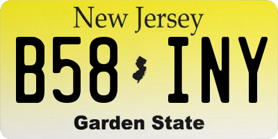 NJ license plate B58INY